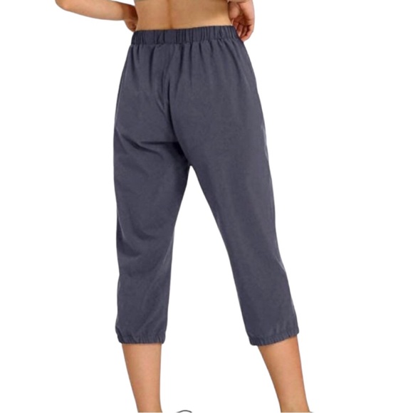 SPOWIND   Women’s Lightweight Joggers Capri Pants Elastic Waist Pockets L - Picture 3 of 11